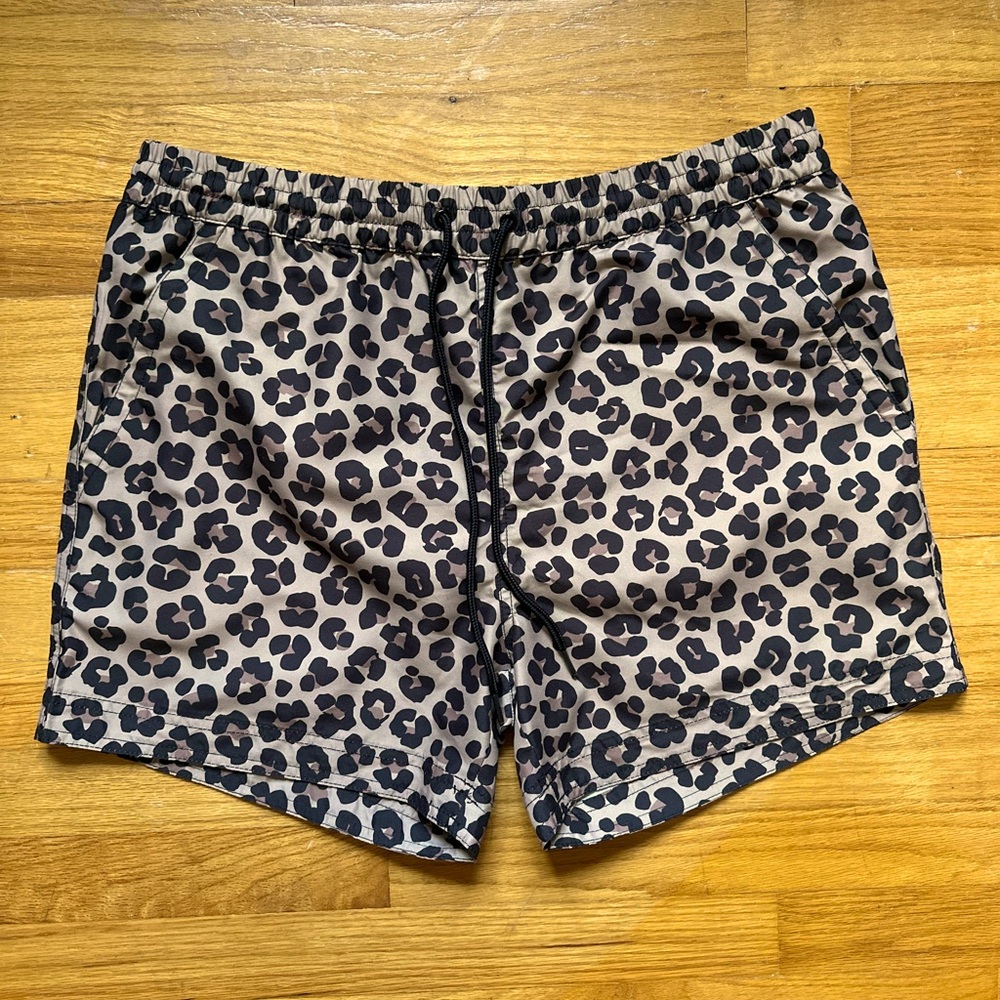 Men’s South Beach Leopard Print Swim Trunks